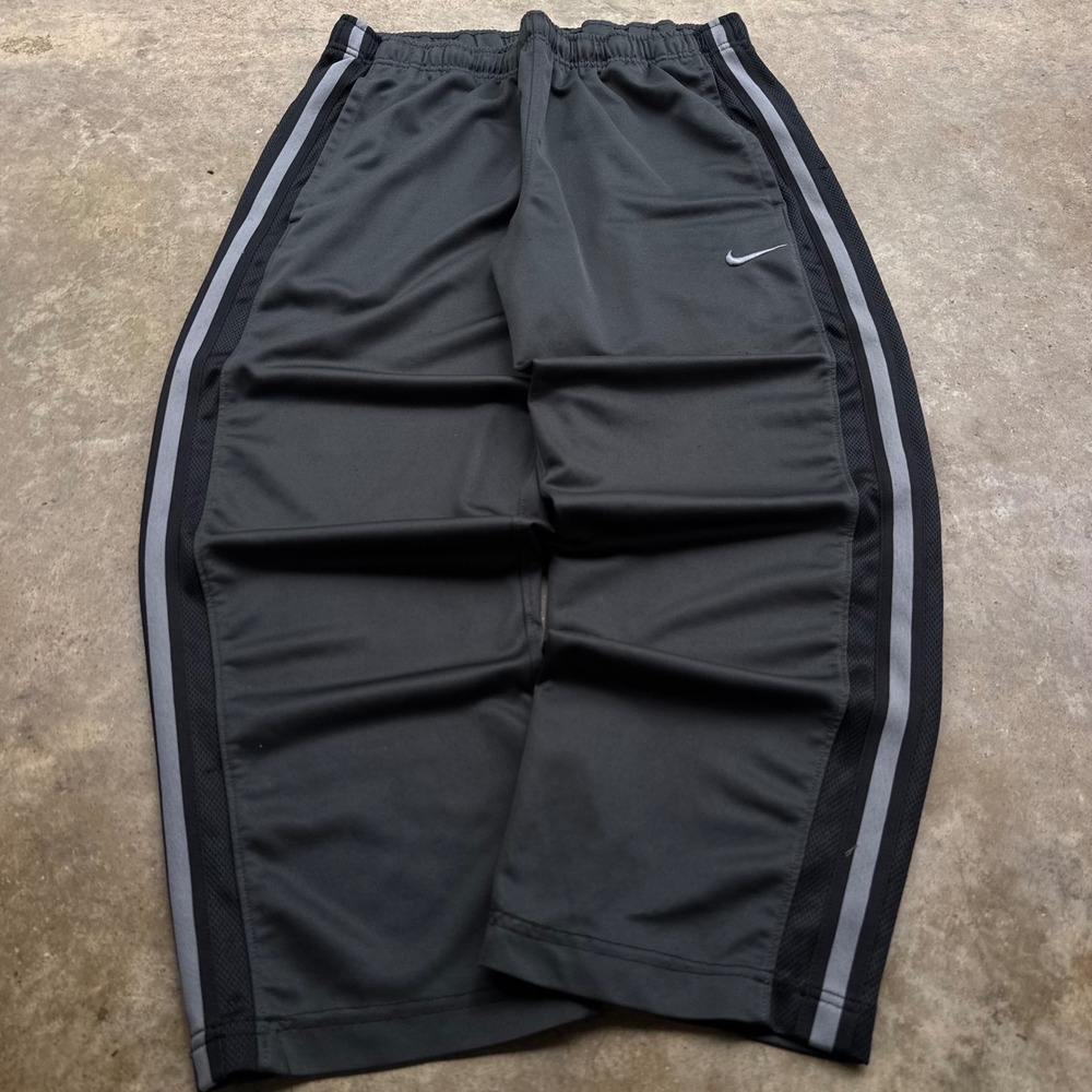 Vintage Y2K Nike Track Pants Wide Leg Baggy Streetwear Grey Mens M (F5)